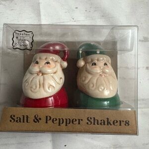 Johanna Parker Salt and Pepper Shakers New In The Box Red And Green